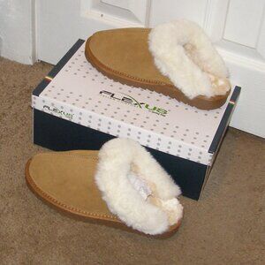 NIB size 9 Flexus Tan suede slippers by Sprig Step MADE IN ITALY